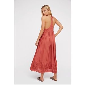 Terracotta Maxi Dress Embroidered Elaine Maxi Slip